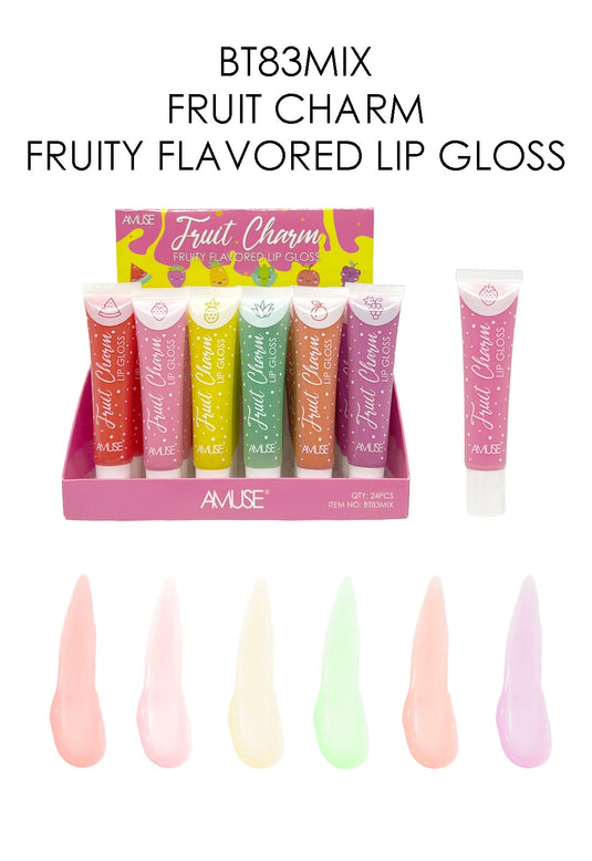 Lips Amuse Fruit Charm Flavored Lip Gloss BT83MIX (24pc display