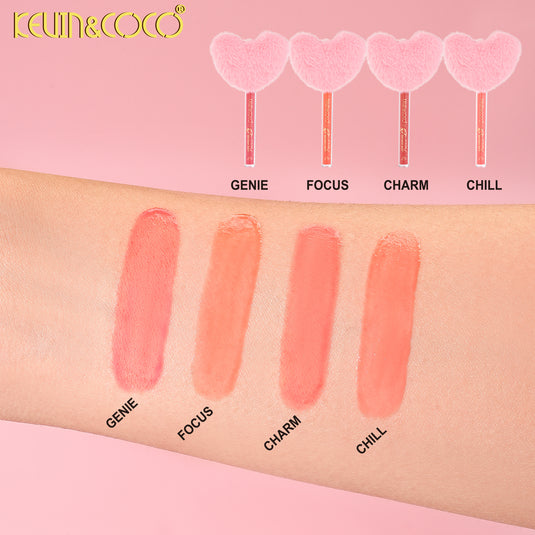 Lips-Fuzzy Heart Lip Gloss KC1641 ($1.75 each, 12pc display)