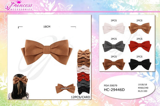 Hair-Big Hair Bows HC-29446D (12pcs strip)
