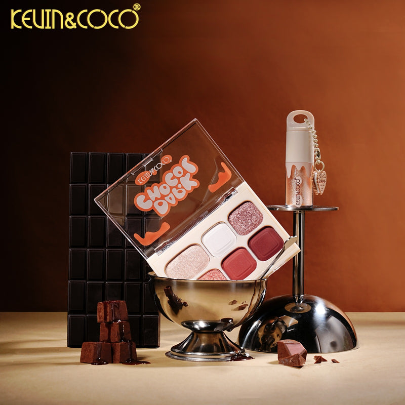 Load image into Gallery viewer, Eyes-Kevin&amp;Coco Dark Chocol Palette &amp; Lip Gloss Set KC1325 ($2.25 each, 6pc display)
