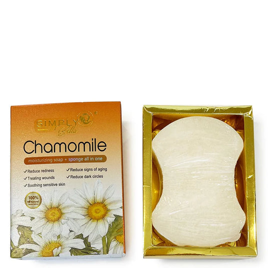 Skincare- Simply Bella Chamomile Moisturizing Soap + Sponge All In One SIM015 (12pc box, $2 each)