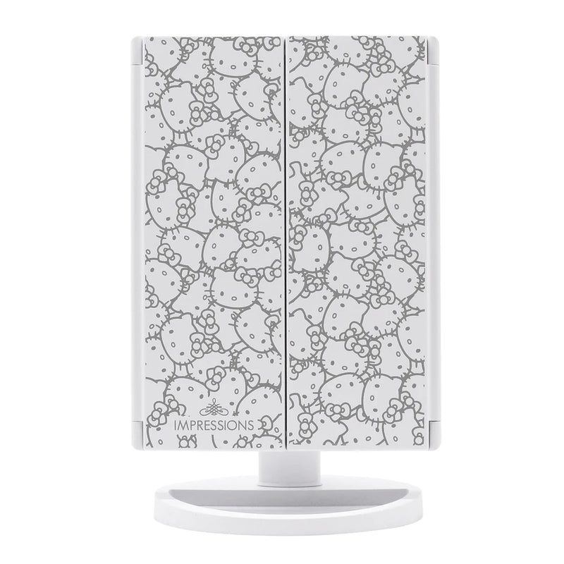 Load image into Gallery viewer, Novelties- Impressions Hello Kitty Trifold LED Makeup Mirror with Magnification HKTF-BOWS-WHT (3pc bundle, $27 each)
