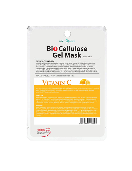 Skincare- Dear Derm Bio+Cellulose Gel Mask VITAMIN C (Pack of 10)