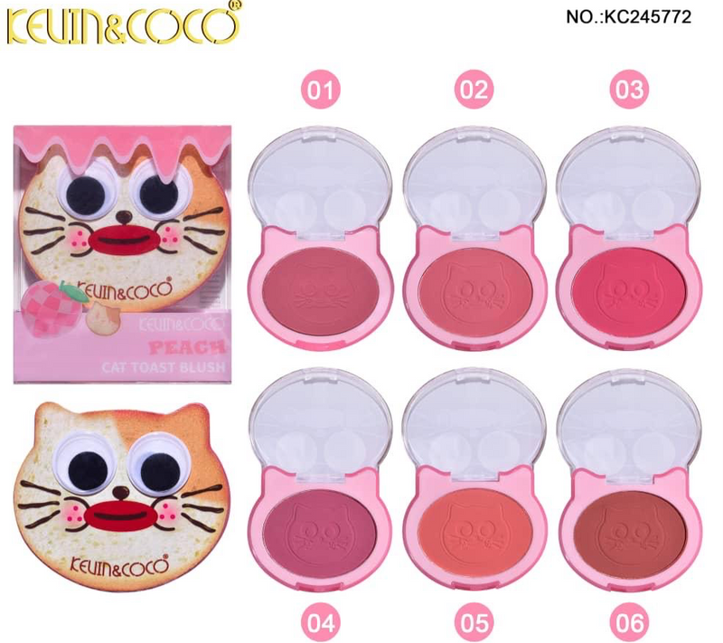 Load image into Gallery viewer, Face- Kevin&amp;Coco Cat Toast Blush KC245772 (24pc display, $1 each)
