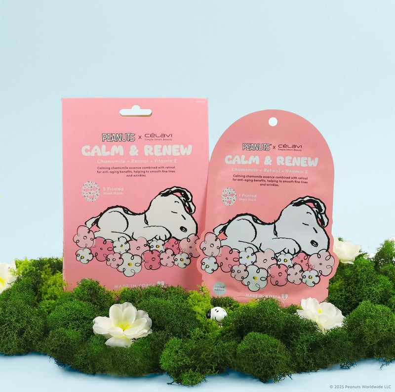 Load image into Gallery viewer, Skincare-Celavi X Peanuts Calm &amp; Renew (Chamomile + Retinol + Vitamin E) Face Mask P70145-1 (24pcs pack)
