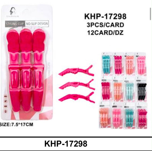 Hair- Crocodile Hair Clip KHP-17298 (12pc pack)