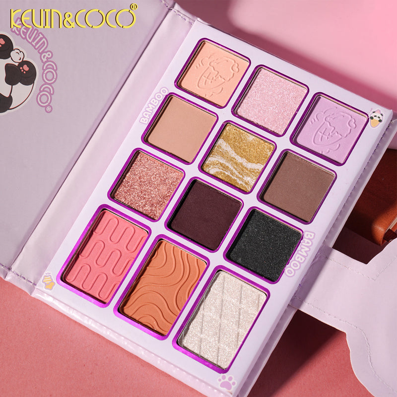 Load image into Gallery viewer, Eyes-Kevin&amp;Coco Bamboo Eyeshadow Palette + Brushes KC1482 ($5 each, 6pc bundle)
