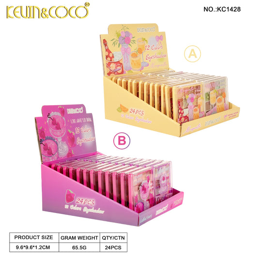 Eyes-Kevin&Coco 12 Color Eyeshadow Palette KC1428 ($2 each, 24pc display)