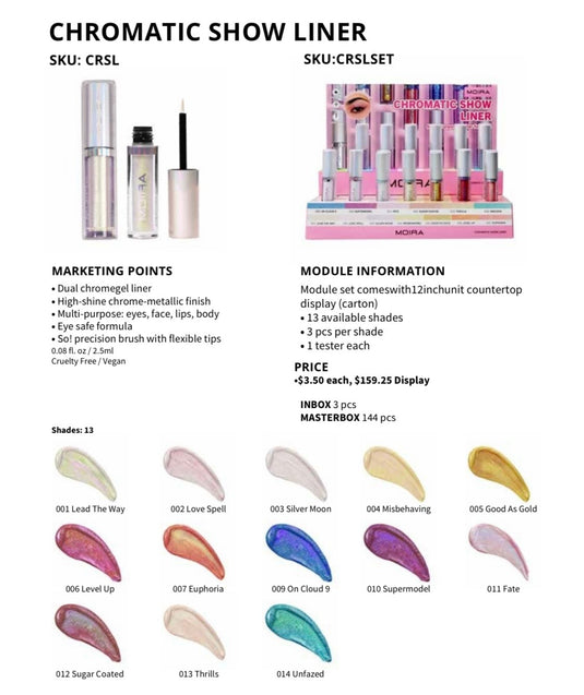 Eyes-Moira Chromatic Show Liner Display CRSLSET (39pc display + Testers)