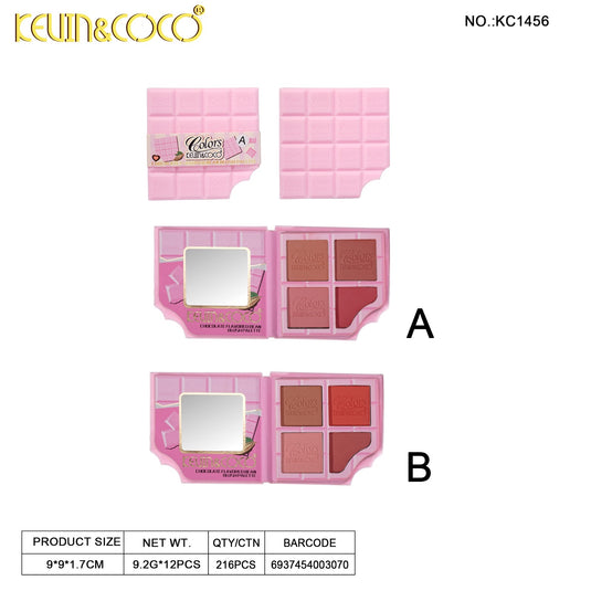Face-Kevin&Coco Pink Chocolate Bar Blush Palette KC1456 ($2.25 each, 12pc Display)