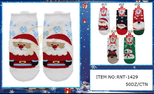 Accessories-Christmas Santa Socks RNT-1429 (12pc pack)