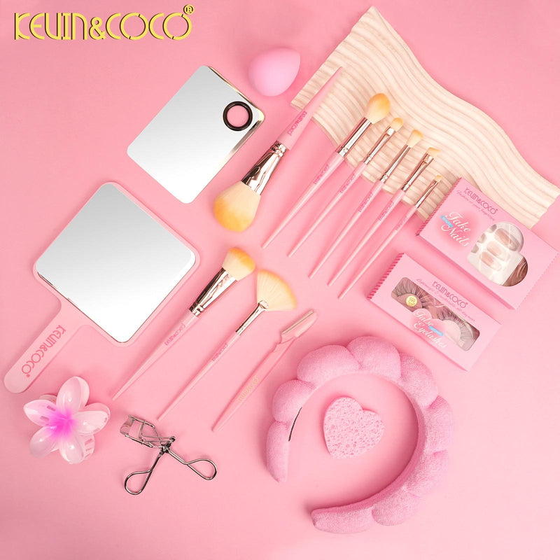 Load image into Gallery viewer, Accessories-Kevin&amp;Coco Perfect Canvas Makeup Tool Kit KC1167-PINK ($13 each, 2pc bundle)
