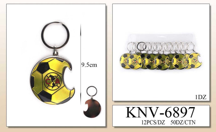 Accessories- Metal Soccer Ball Bottle Opener Yellow KNV-6897 (12pc pack)