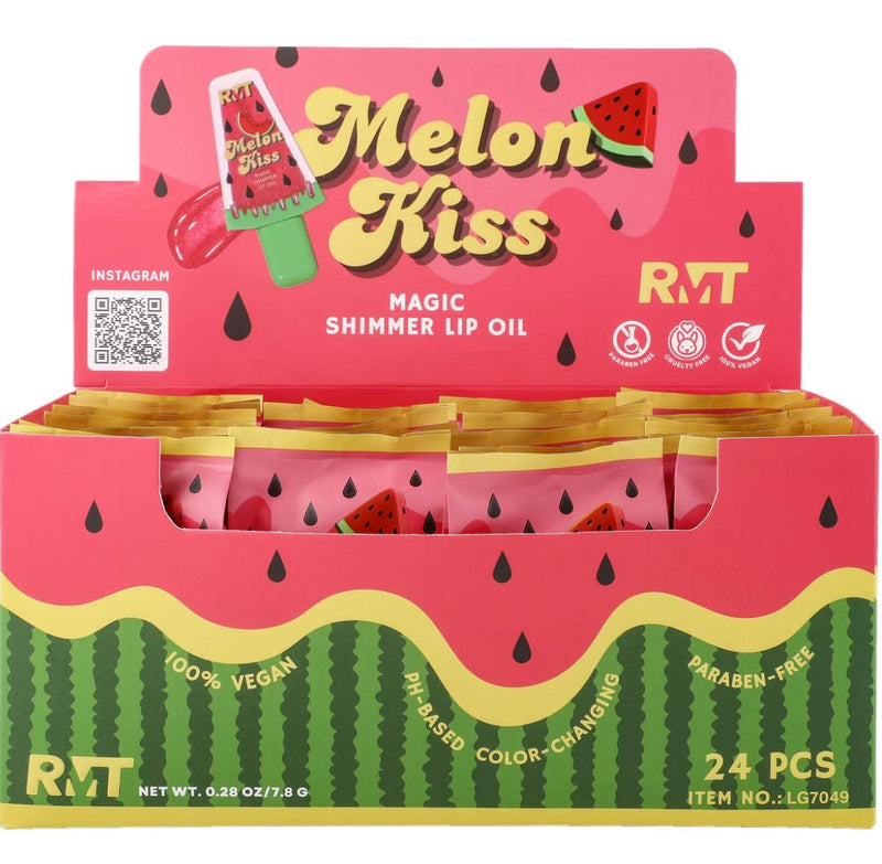 Load image into Gallery viewer, Lips-Romantic Beauty Melon Kiss Bar PH Shimmer Lip Oil LG7049 ($1.89 each, 24pcs display)
