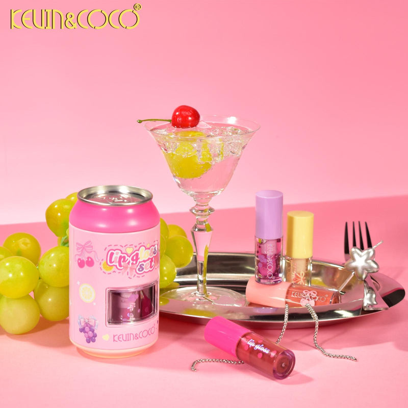 Load image into Gallery viewer, Lips-Kevin&amp;Coco Soda Can Lip Gloss Set KC1136 ($3.25 each, 12pc display)
