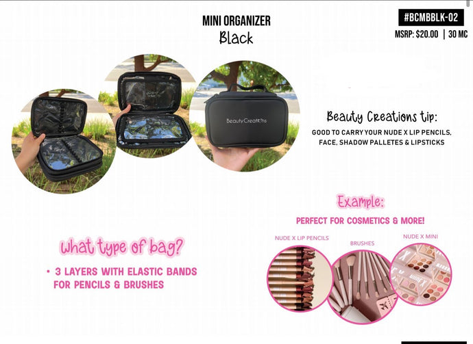 Novelties- Beauty Creations Mini Organizer Black BCMBBLK-02 (3pc bundle, $13 each)