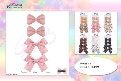 Hair- Baby hair bow clip HCM-10149M (12pc pack)