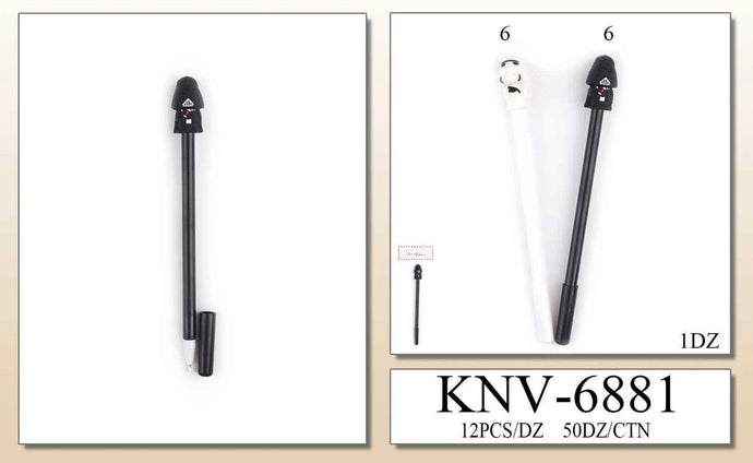 Novelties- Black/White Pen KNV-6881 (12pc pack)