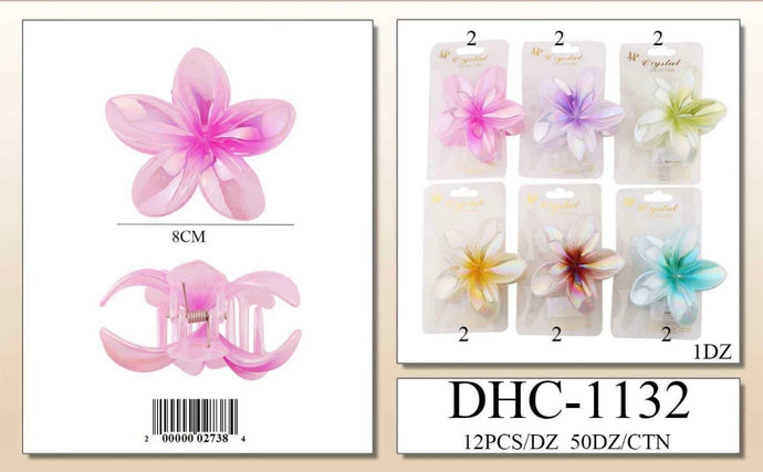 Hair-Hawaiian Jaw Hair Clip DHC-1132 (12pc pack)