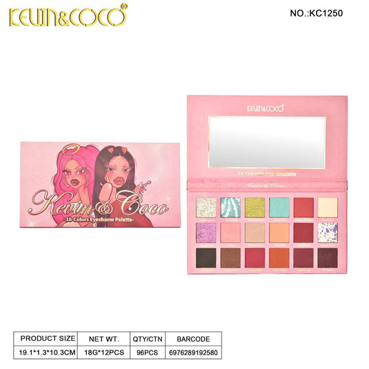 Eyes-Kevin&Coco 18 Color Eyeshadow Palette KC1250 ($3 each, 12pc display)