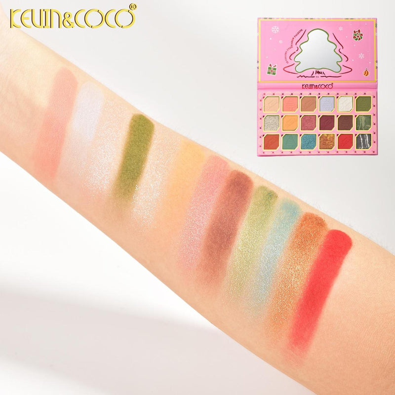 Load image into Gallery viewer, Eyes-Kevin&amp;Coco Christmas Eternal Love 18-Color Eyeshadow Palette KC1052 ($3.33 each, 12pc display)
