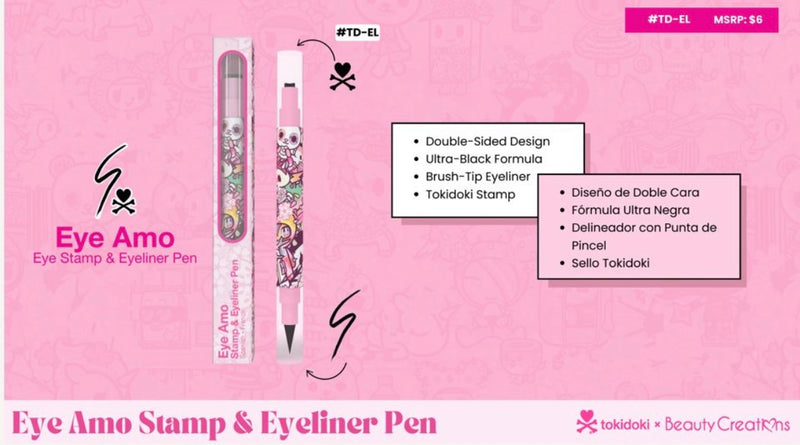 Load image into Gallery viewer, Eyes-Beauty Creations x Tokidoki Eye Amo Stamp &amp; Eyeliner Pen #TD-EL ($2.75 each, 4pc bundle)
