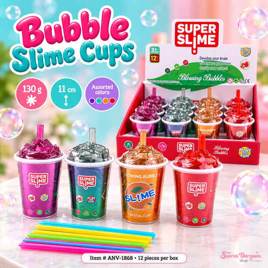 Accessories- Bubble Slime Cups ANV-1868 (12pc pack)