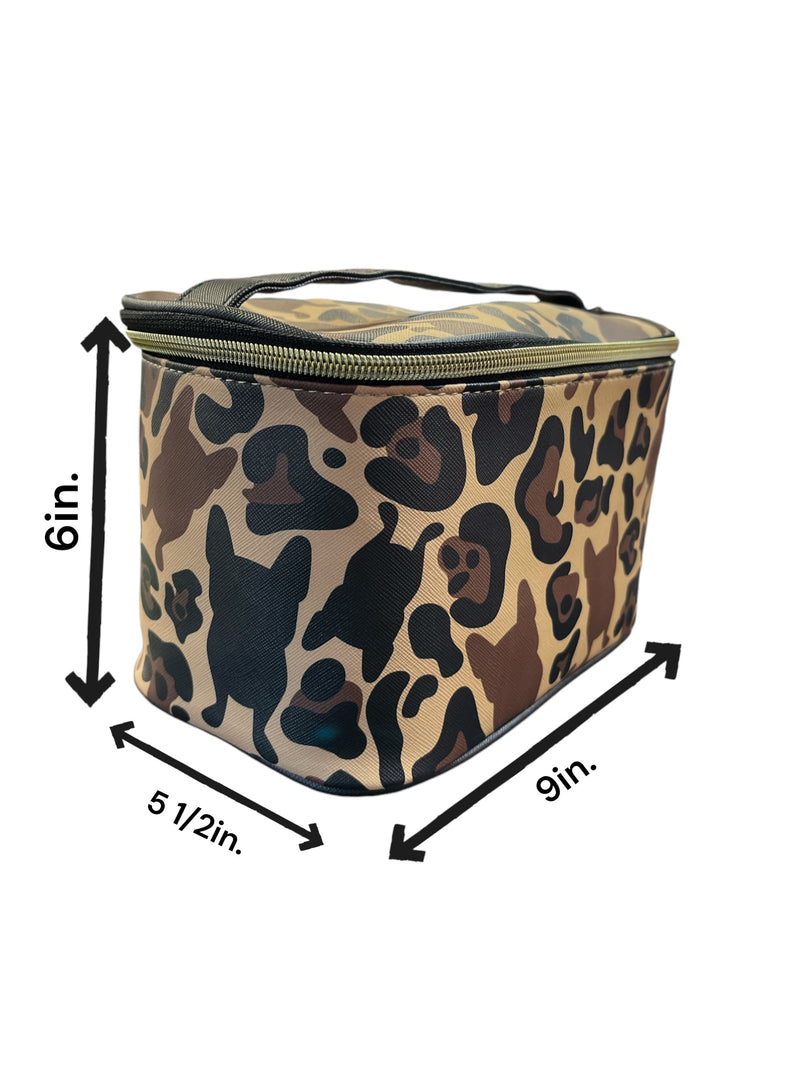 Load image into Gallery viewer, Novelties- FrenchBull Brown Camo Cosmetic Bag (3pc bundle,$6 each)
