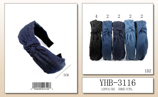 Hair-Denim headband YHB-3116 (12pc pack)