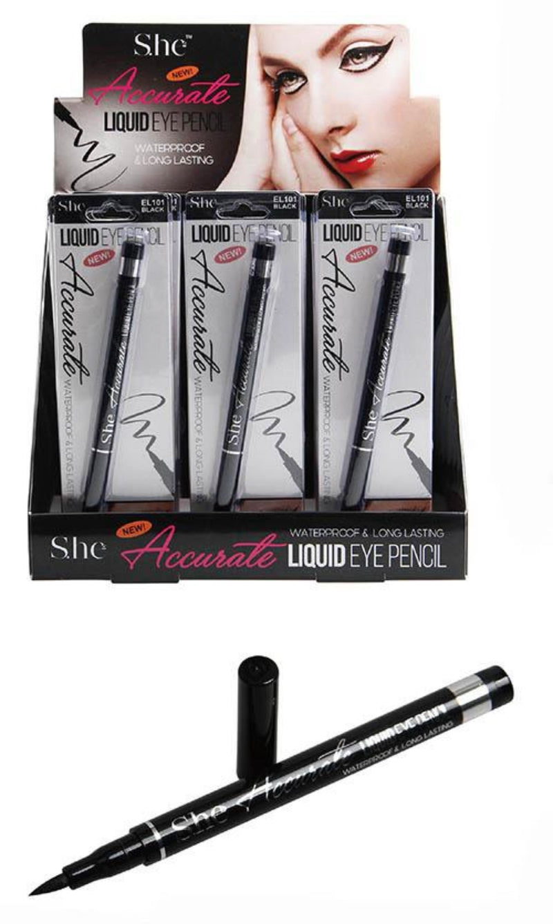 Load image into Gallery viewer, Eyes-She Accurate Liquid Eyeliner Waterproof EL101 ($1.16 each, 24 pcs display)
