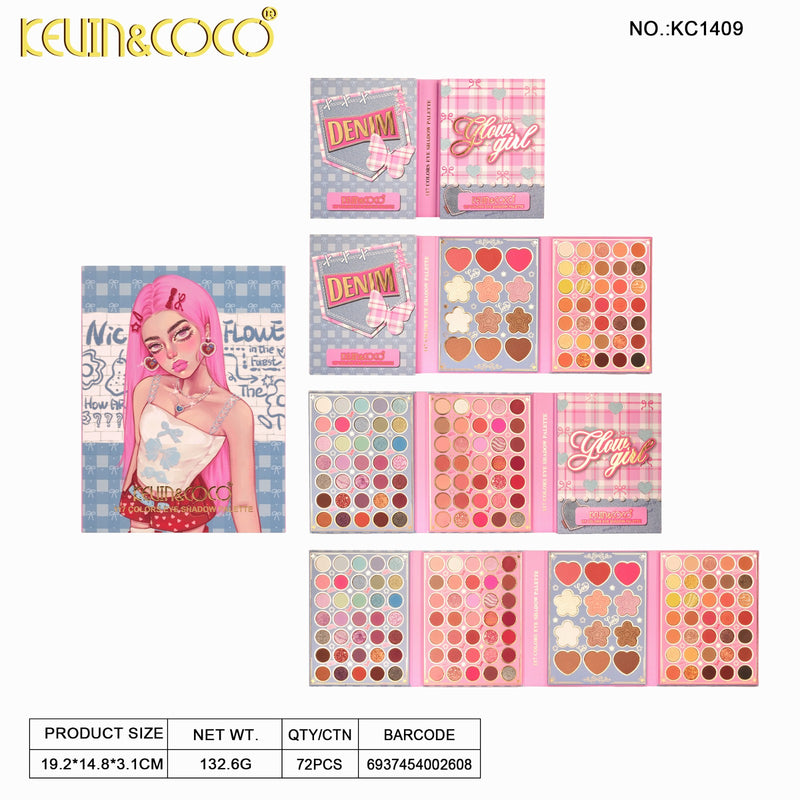 Load image into Gallery viewer, Eyes-Kevin&amp;Coco 117-Colors Face Palette KC1409 ($8 each, 4pc bundle)
