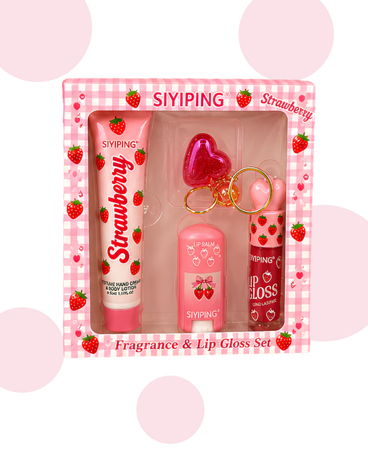 Lips-Siyiping Strawberry Fragance & Lip Gloss Set SYP-LG217 ($4.50 each, 4pc bundle)