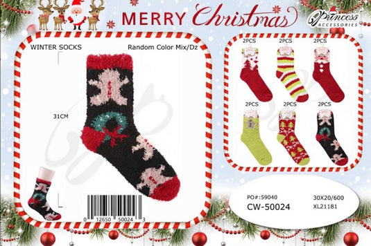 Accessories- Xmas Cozy High Socks CW-50024 (12pc pack)