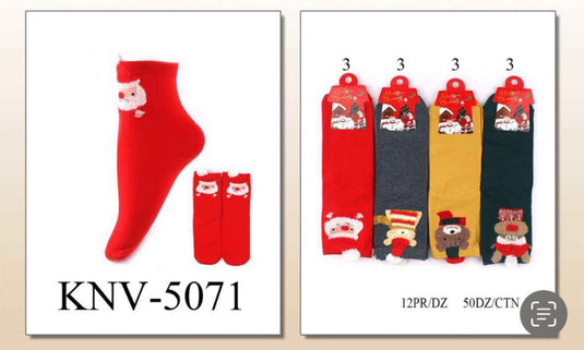 Accessories- Xmas Ankle Socks KNV-5071 (12pc pack)