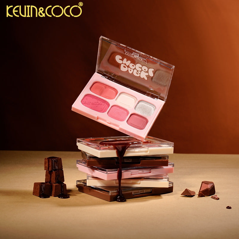 Load image into Gallery viewer, Eyes-Kevin&amp;Coco Dark Chocol Palette &amp; Lip Gloss Set KC1326 ($2.25 each, 6pc display)
