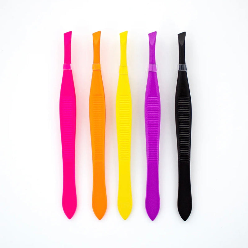 Load image into Gallery viewer, Eyebrow-Adoro Slant Tip Tweezer Assorted Colors No.1095/01 (60pc Jar)
