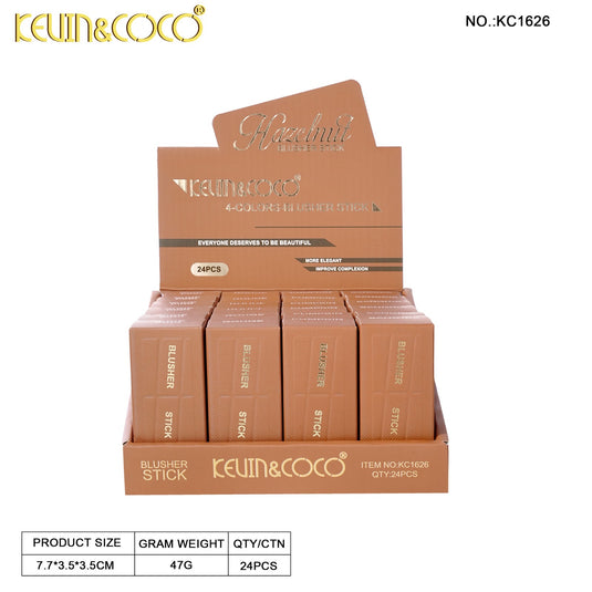 Face-Kevin&Coco Hazelnut Blush Stick KC1626 ($1 each, 24pc Display)