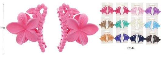 Hair-Flower Jaw Hair Clip H2544 (12pc pack)