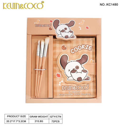 Eyes-Kevin&Coco Cookie Eyeshadow Palette + Brushes KC1480 ($5 each, 6pc bundle)