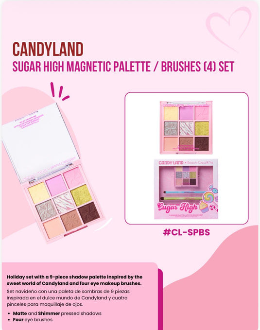 Eyes-Beauty Creations x Candyland Sugar High Magnetic Palette with Brushes Set