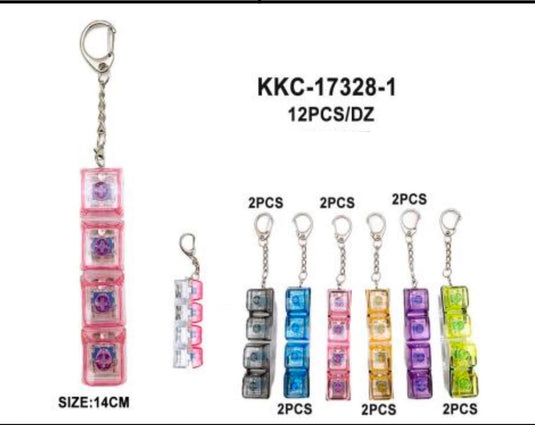 Novelties- Light Up Fidget Clicker Keychain KKC-17328-1 (12pc pack)