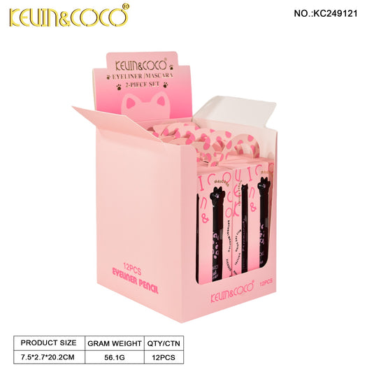 Eyes-Kitten Eyeliner & Mascara Set KC249121 ($2 each, 12pc display)