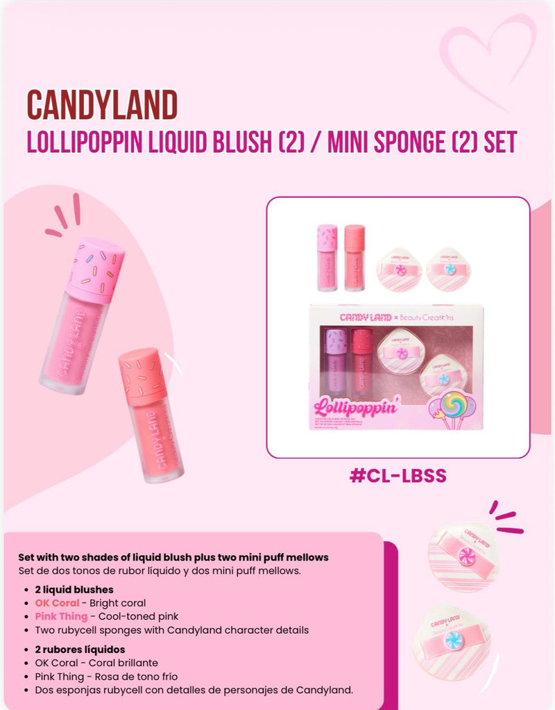 Load image into Gallery viewer, Face-Beauty Creations x Candyland Lollipoppin Liquid Blush and Mini Sponges #CL-LBSS ($7 each, 4pc bundle)
