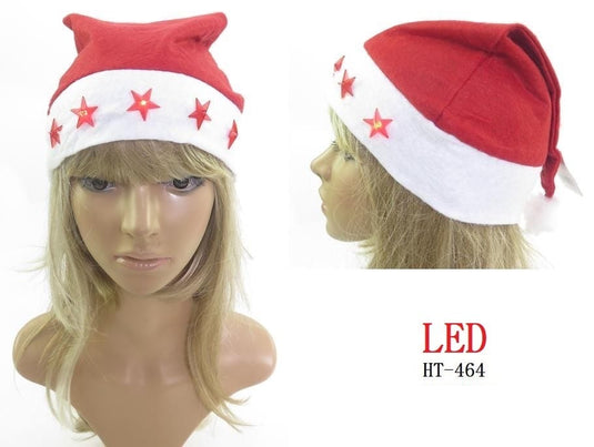 Hair- Xmas Light up Santa Hat HT-464 (12pc pack)