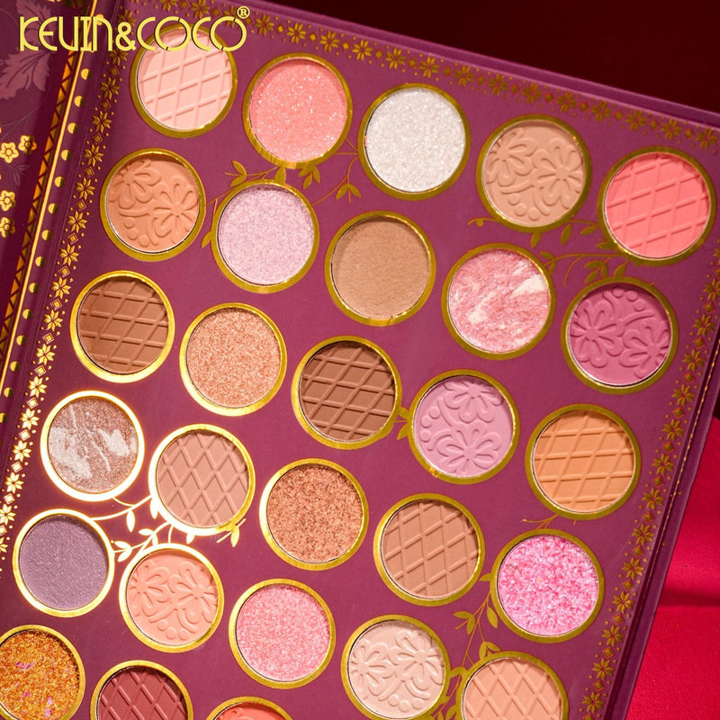 Load image into Gallery viewer, Eyes-Kevin&amp;Coco Pink Flowers Eyeshadow Palette KC1491 ($9.75 each, 6pc Display)
