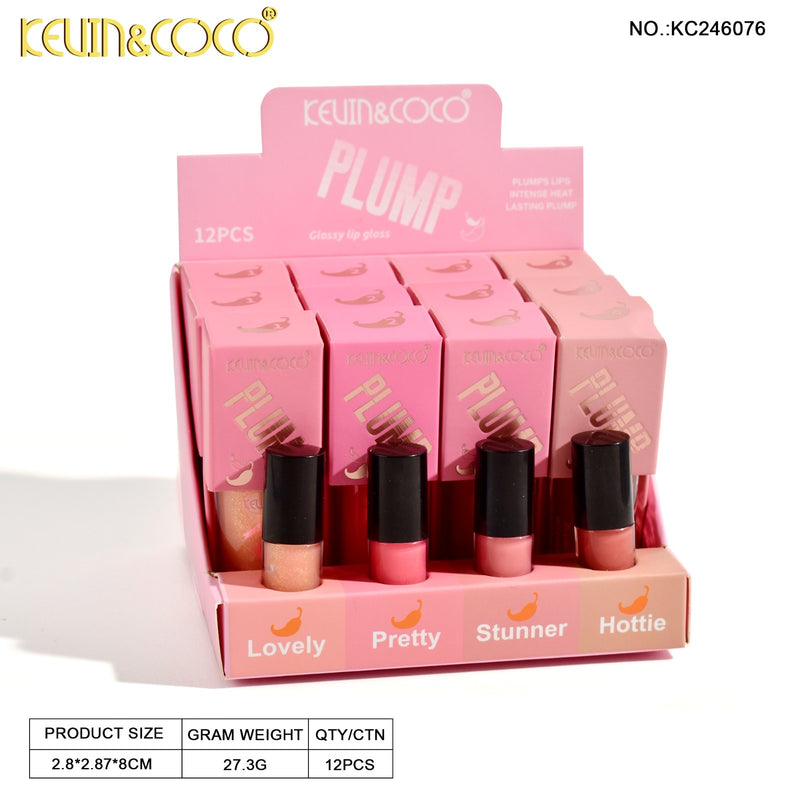 Load image into Gallery viewer, Lips-Kevin&amp;Coco Plump Glossy Lip Gloss KC246076 (12pc display)
