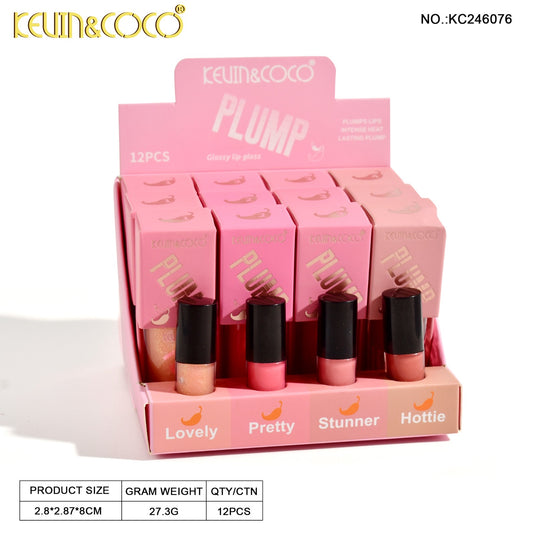 Lips-Kevin&Coco Plump Glossy Lip Gloss KC246076 (12pc display)