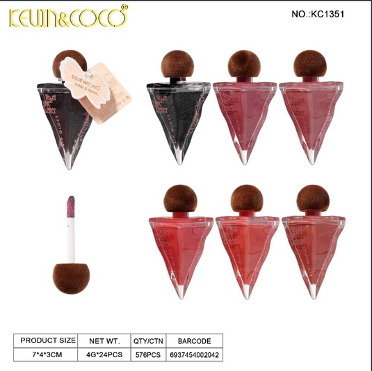 Lips-Kevin&Coco Velvet Love Letter Lip Gloss KC1351 ($1 each, 24pc display)