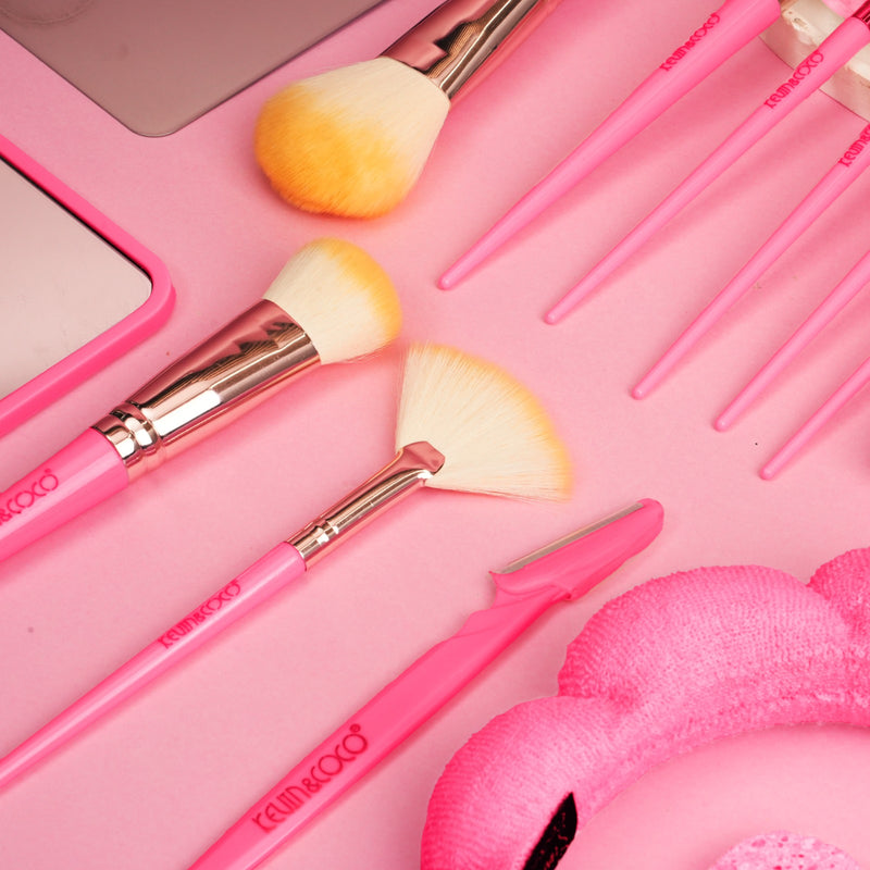 Load image into Gallery viewer, Accessories-Kevin&amp;Coco Perfect Canvas Makeup Tool Kit KC1167-HOT PINK  ($13 each, 2pc bundle)
