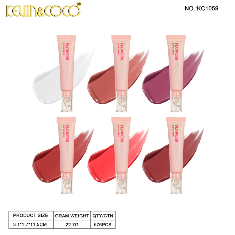 Load image into Gallery viewer, Lips-Kevin&amp;Coco Flowers Lip Gloss KC1059 ($1.50 each, 24pc display)

